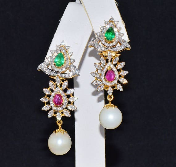 Emerald Earrings - Ruby Earrings - Certified Natu… - image 2