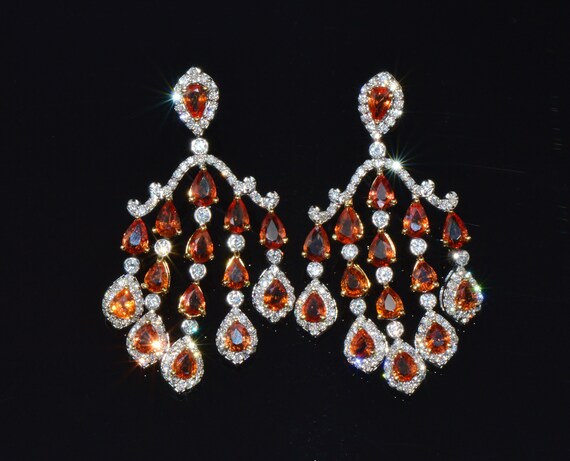 Sapphire Diamond Earrings - Sapphire Earrings - C… - image 10