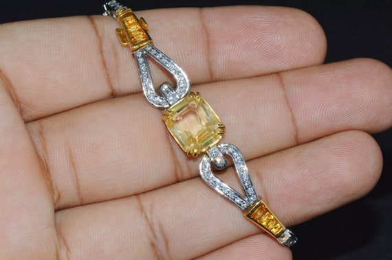 Sapphire Diamond Bracelet - GIA Natural No Heat U… - image 5