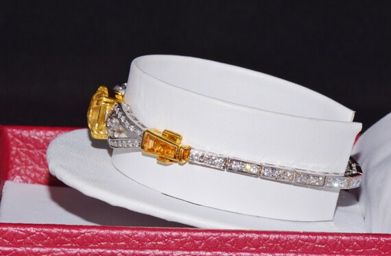 Sapphire Diamond Bracelet - GIA Natural No Heat U… - image 4