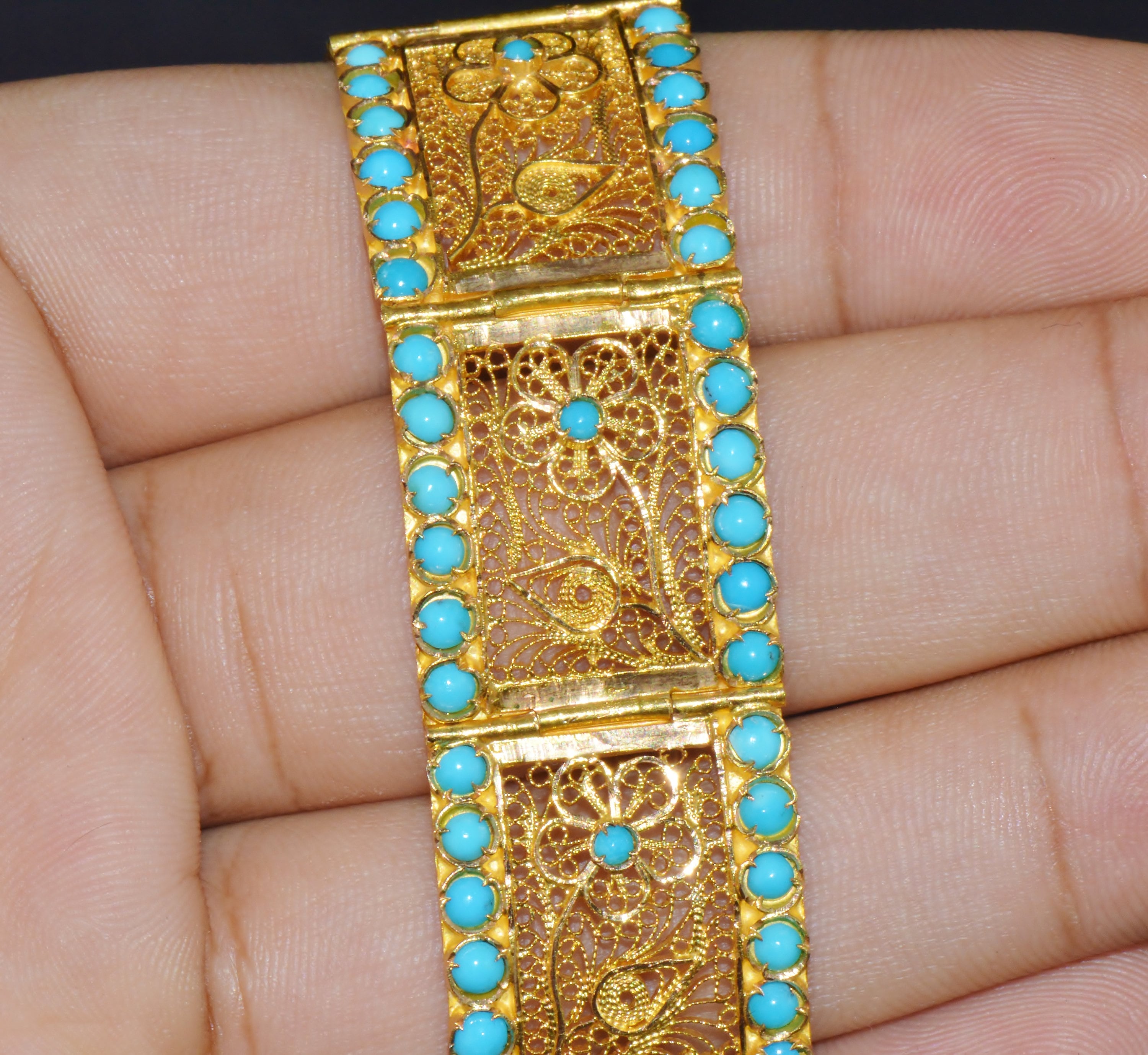 Persian Motif Bangle - Bangles - Gold