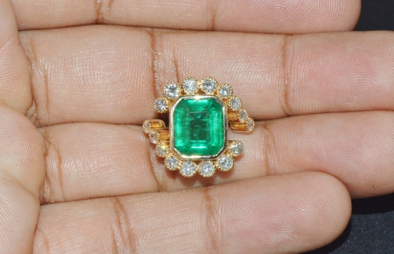 Vintage Emerald Ring - GIA Emerald Ring - Estate … - image 10