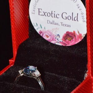 GIA-certifierad värmefri ring med blåklint, blå safir och diamanter, solid 950 platina bild 17