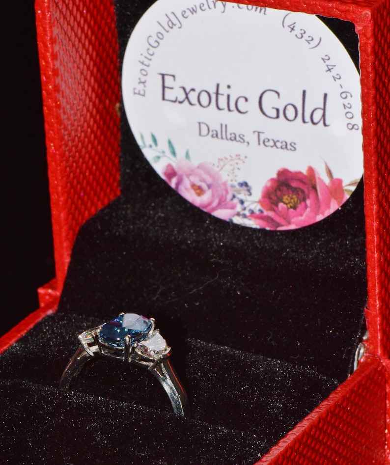 GIA-certifierad värmefri ring med blåklint, blå safir och diamanter, solid 950 platina bild 17