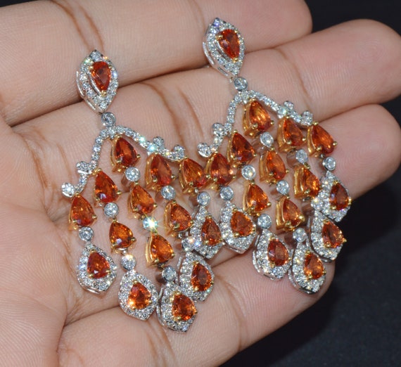 Sapphire Diamond Earrings - Sapphire Earrings - C… - image 4