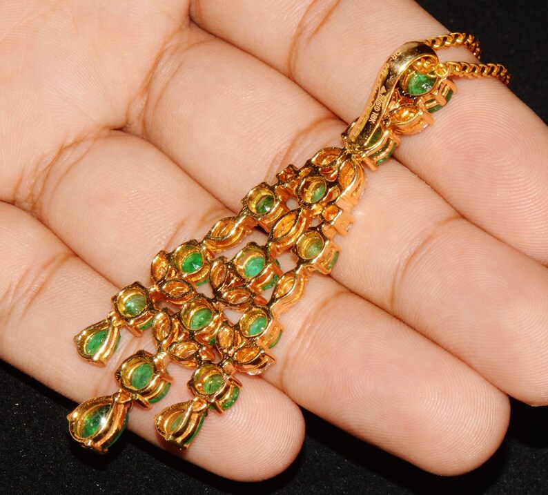 Emerald diamond pendant natural 10.34CTS VS F G diamond 18k | Etsy