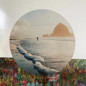 Cannon Beach Magnet – Oregon Coast Souvenir, Pacific Northwest Art Gift, Haystack Rock Fridge Magnet, Beach Decor (10cm x 10cm) image 2