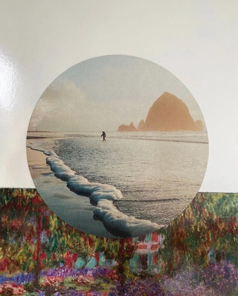 Cannon Beach Magnet – Oregon Coast Souvenir, Pacific Northwest Art Gift, Haystack Rock Fridge Magnet, Beach Decor (10cm x 10cm) image 2