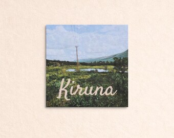 Kiruna Lapland Sticker, Swedish Mountain Landscape Vinyl Decal, Scandinavian Nature Sticker for Laptop, Water Bottle & Journal