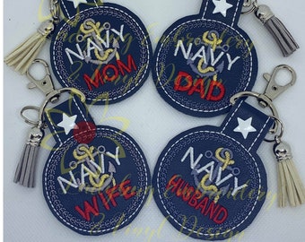 Navy Family Pack Key Fob Embroidery Designs