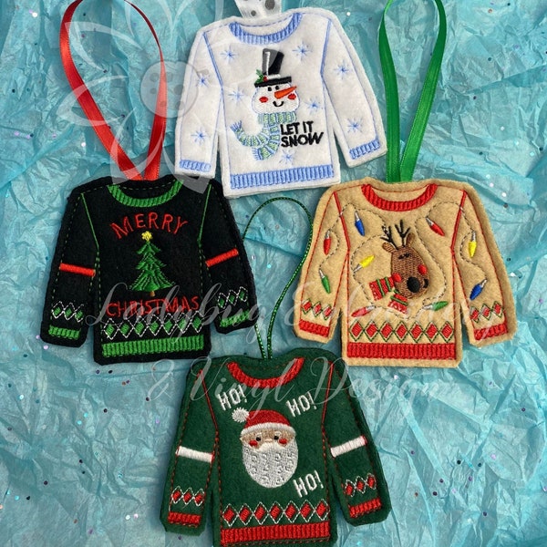 Ugly Sweater Ornament Collection Embroidery Designs