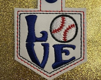 Love Baseball_Softball Key Fob Embroidery Design