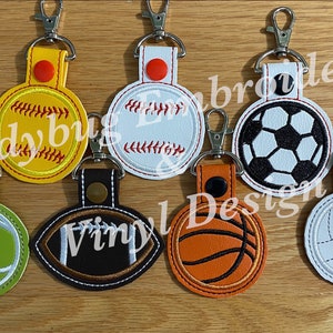 Sports Ball Key fob embroidery Designs