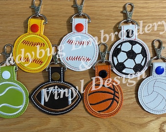 Sports Ball Key fob embroidery Designs