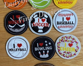 I Love Sports Pin Pack Embroidery Designs