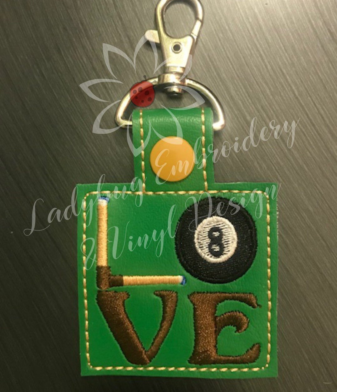 Love Pool Key Fob Embroidery Design Etsy