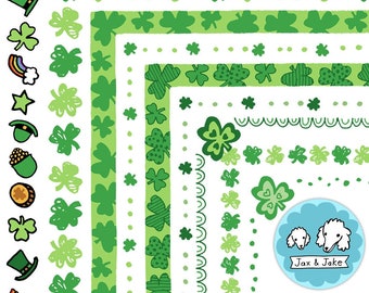 St Patricks Day Clipart Borders, Saint Patricks Day Clip Art Frames, March Doodle Boarders, Shamrock, Rainbow, Pot O Gold PNG