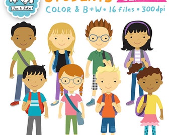 Clipart per studenti / Ritorno a scuola Ragazzi elementari superiori più anziani Clip Art PNG