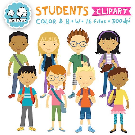 Student Clipart Back To School Kids Clipart Etsy Student Clipart Back To School Kids Clipart Etsy