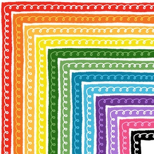Curly Q Clipart Border Set | Bright and Colorful Clipart Borders