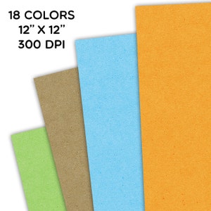 Pu&ograve; includere: Quattro fogli di carta testurizzata in diversi colori: verde chiaro, marrone, blu chiaro e arancione. I fogli misurano 30,5 cm per 30,5 cm e hanno una risoluzione di 300 DPI. 18 colori.