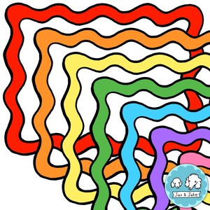 Bordes de página con imágenes prediseñadas onduladas - Marcos de imágenes prediseñadas gruesas con garabatos dibujados a mano en formato PNG