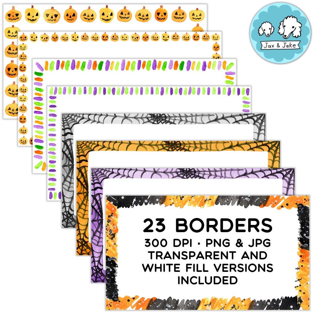 Halloween Watercolor SLIDE Borders - Editable October Google Slides ...