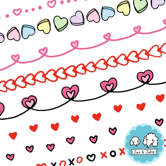 Valentines Day Borders Black And White