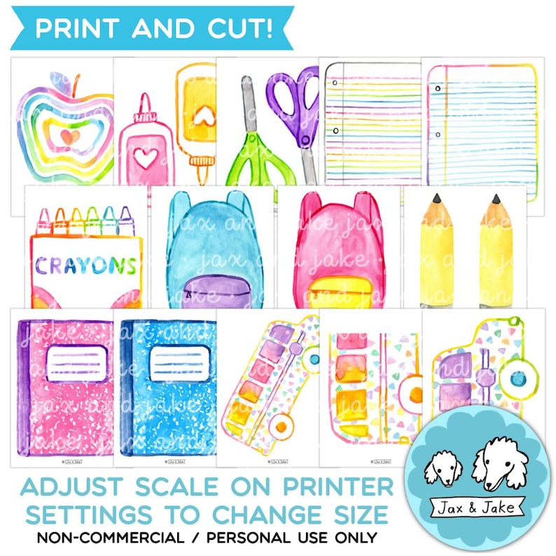 Welcome Back To School Bulletin Board Kit, Rainbow Watercolor Classroom Decor Idea For Teachers, Printable School Supplies Class Decorations