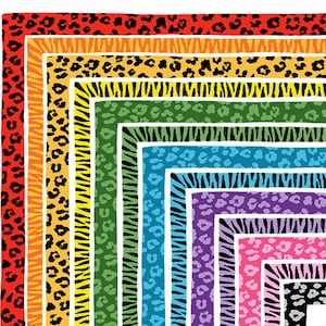 Leopard and Zebra Print Border Clipart / Frames | Animal Print Borders | Jungle / Safari Theme Clip Art Transparent PNG