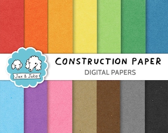 Construction Paper Digital Papers / Backgrounds for Personal and Commercial Use Cardboard Texture