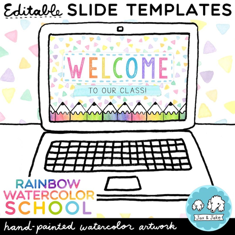 Rainbow Watercolor Back to School Slides Templates for Google Slides ...