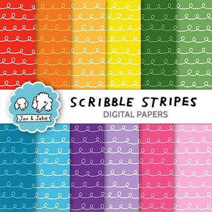 Scribble Stripes Digital Papers / Sfondi / Scribble Stripe Sfondo Clipart