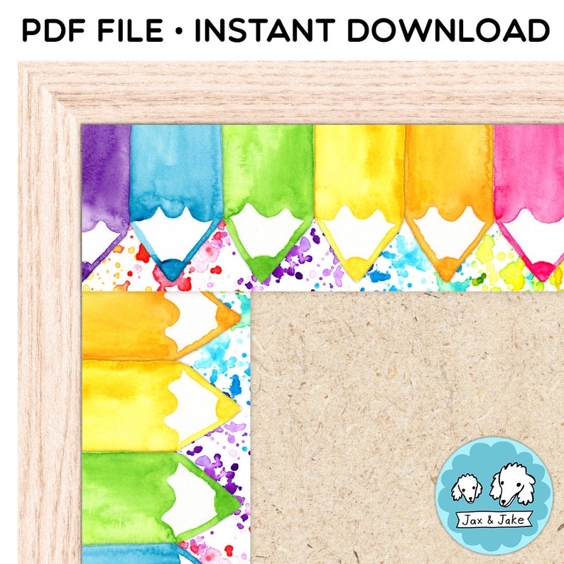 Back to School Rainbow Watercolor Bulletin Board Borders, Printable ...