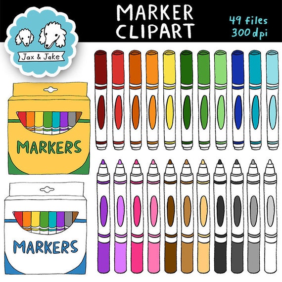 Clipart Marker Marker Boxen 22 Farben Zuruck Zu Etsy