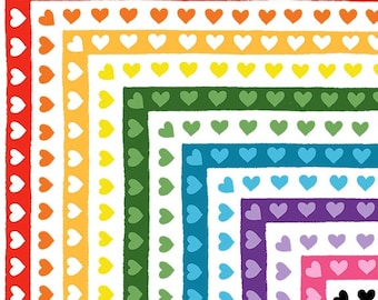 Valentinstag Clipart Borders - Regenbogen Herz Valentinstag Clip Art Rahmen für Lehrer, Valentinstag Party PNG
