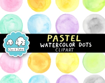Pastel Watercolor Circle Clipart | Round Watercolour Clip Art Shapes for Logo Backgrounds, Instagram Highlight Icons, Baby Shower PNG