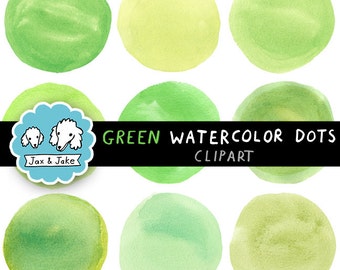 Bright Green Watercolor Circles Clipart | Pastel Circle Backgrounds for Logos, Instagram Highlights | Round Watercolour Elements PNG