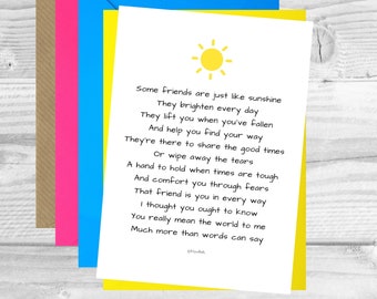 Special Friends Poem Card | Special Friendship Card | Friendship Card