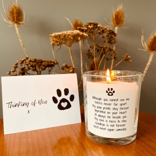 Pet Loss Remembrance Candle | Pet Loss Gift | Pet Memorial Candle | Sympathy Gift