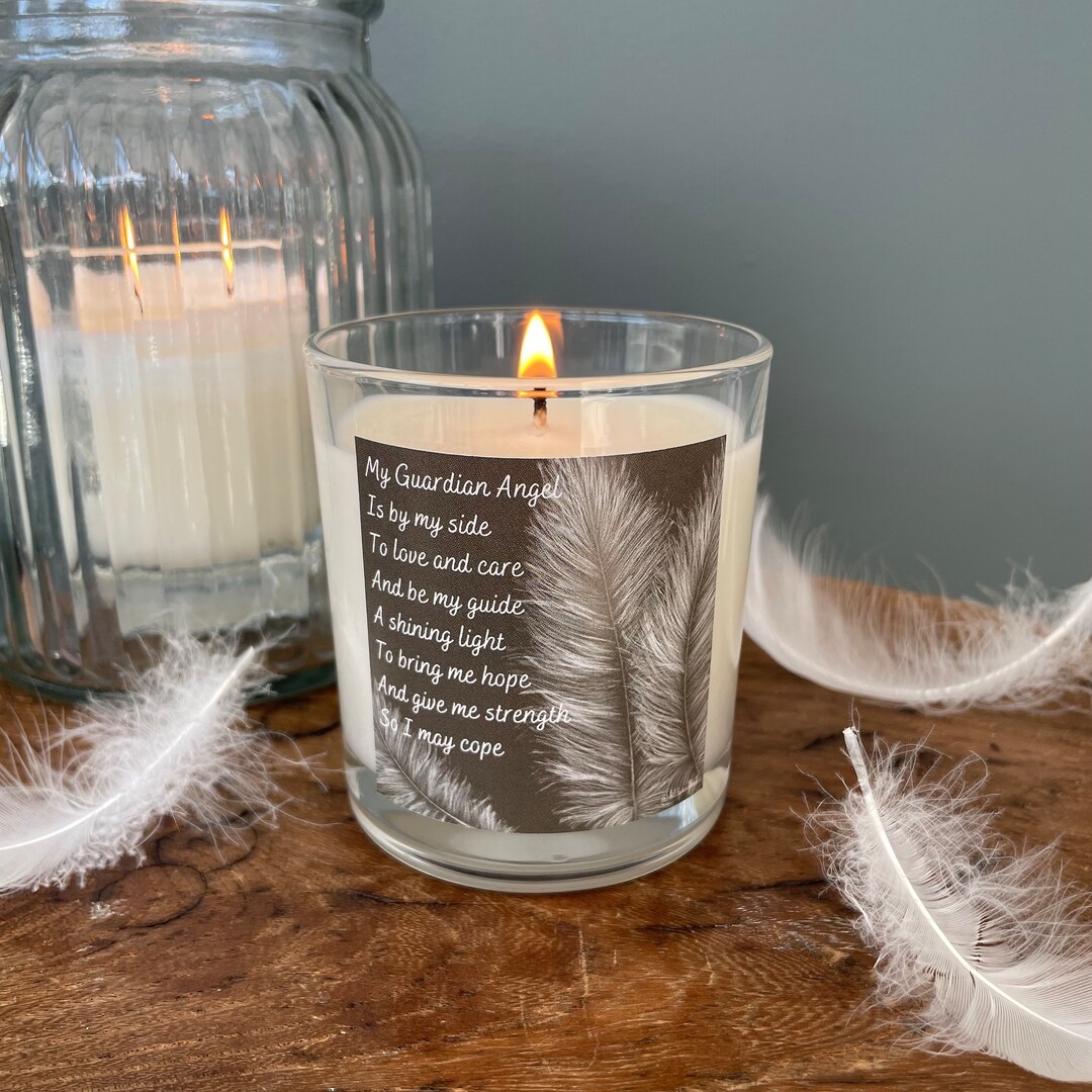 Guardian Angel Candle Affirmation Candle Glass Candle Etsy UK