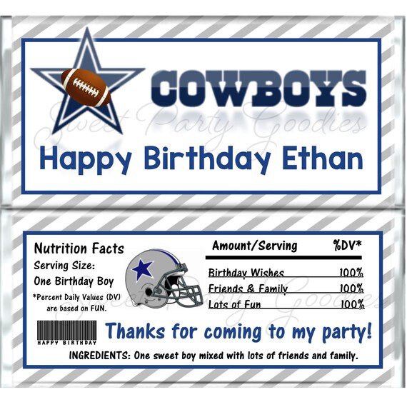 cowboys chocolate bar wrappers cowboys football favors etsy choc bar wrapper