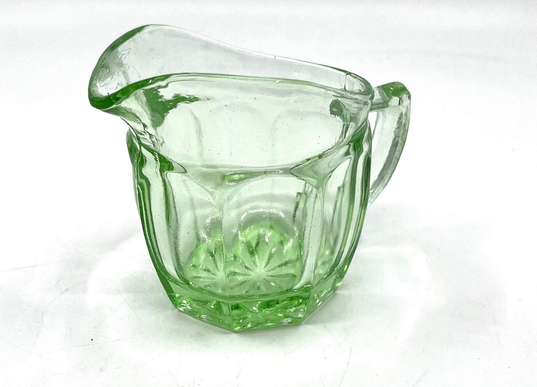 Green Depression Glass Creamer Jug MORE AVAILABLE Etsy