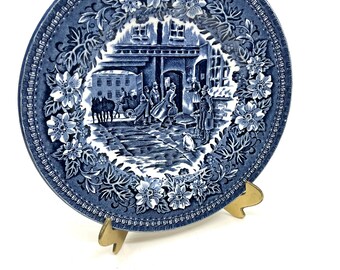 Royal Tudor Ware Barker Bros.Blue and White  Vintage Side plate  Coaching Taverns c1937 MORE AVAILABLE