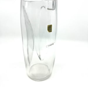 Kristall Krisla Italy Jug Thick Clear Glass Pitcher Retro Style  with Integrated Handle