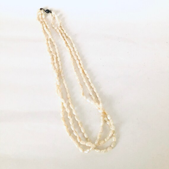 Multi Strand Freshwater Rice Pearl Choker Necklace