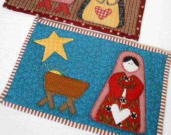 Christmas Nativity Mug Rug Pattern