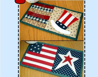 Stars Stripes and Uncle Sam Pattern Pack - Two Mug Rug Patterns from the Patchsmith