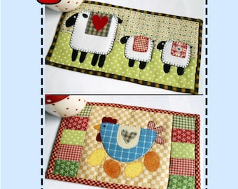 Spring Chicken and Spring Lambs Pattern Pack - Two Mug Rug Patterns from the Patchsmith