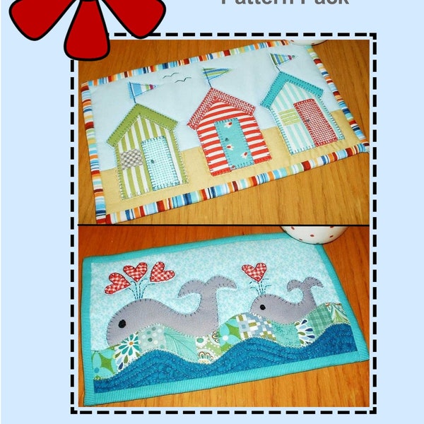 Beach Huts and Whales Pattern Pack - Two Mug Rug Patterns from the Patchsmith